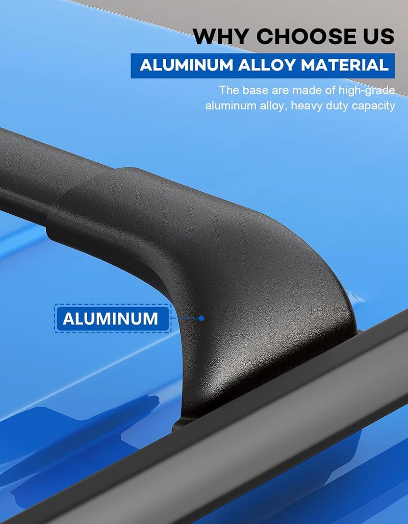 wonderdriver Roof Rack Cross Bars Compatible with Honda Pilot 2023 2024 2025 2026 Elite Sport Touring Trailsport (Except LX and EX-L) with Raised Side Rails, Heavy Duty All-Metal Aluminum Crossbar Luggage Racks - Image 4